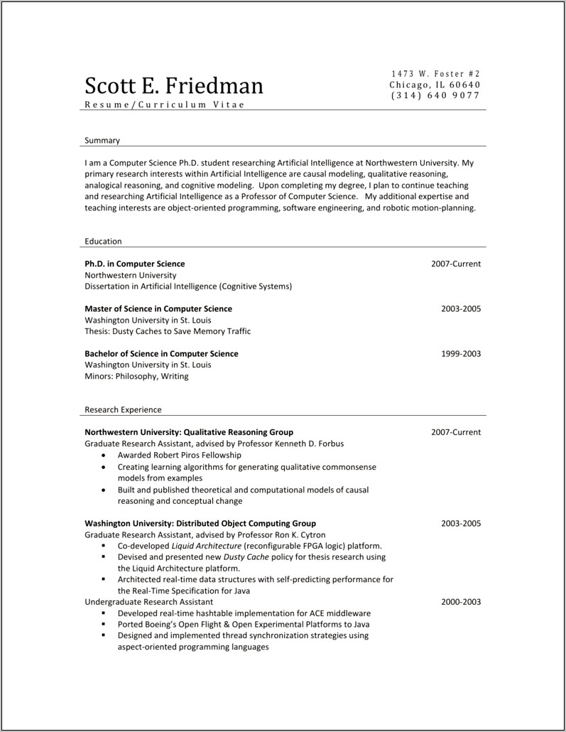 Bachelor Of Science Skills Resume