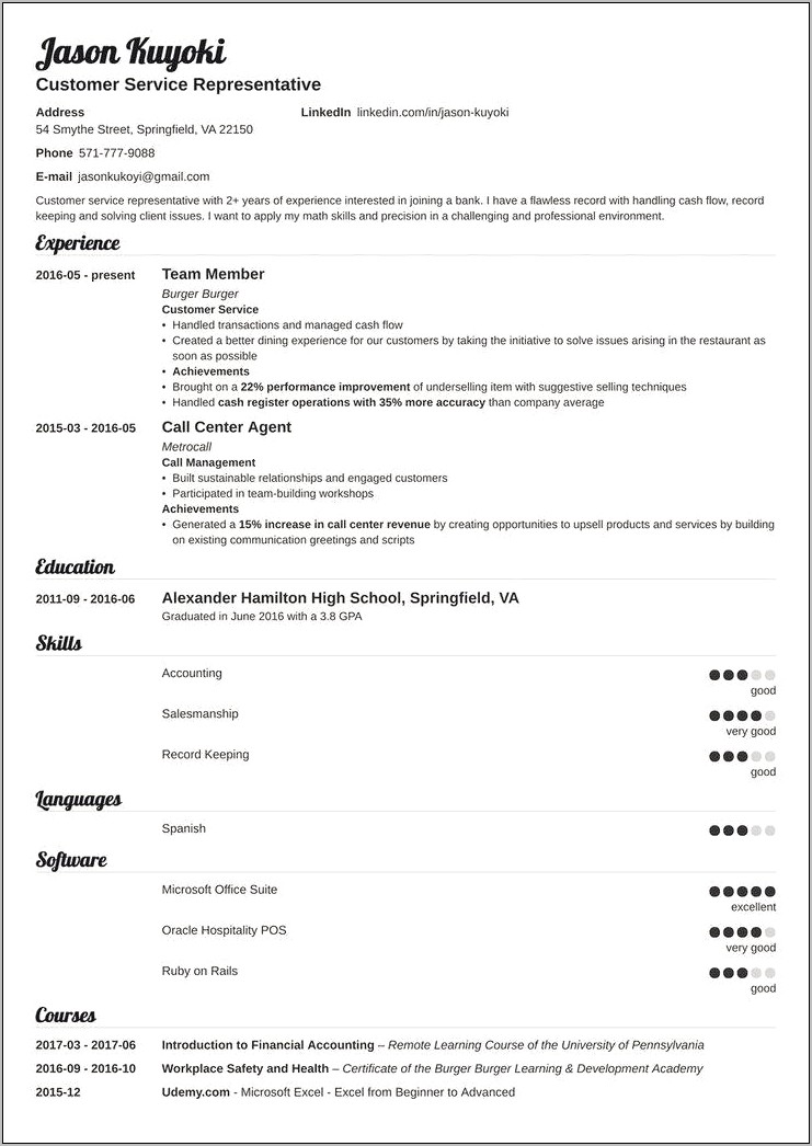 Bank Teller 1 Resume Samples