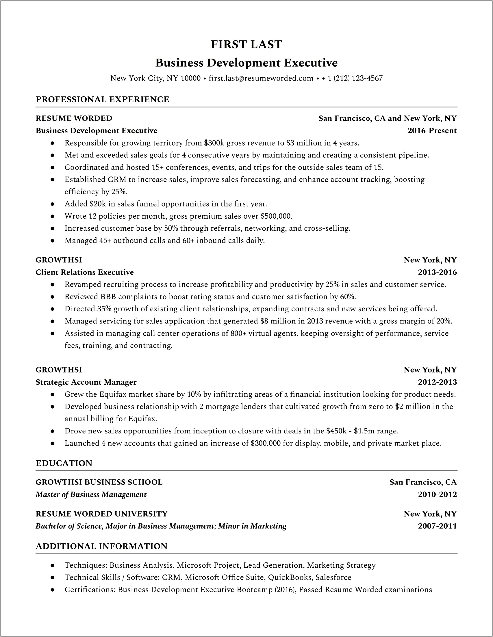 Bdm Resume Summary Statement Examples