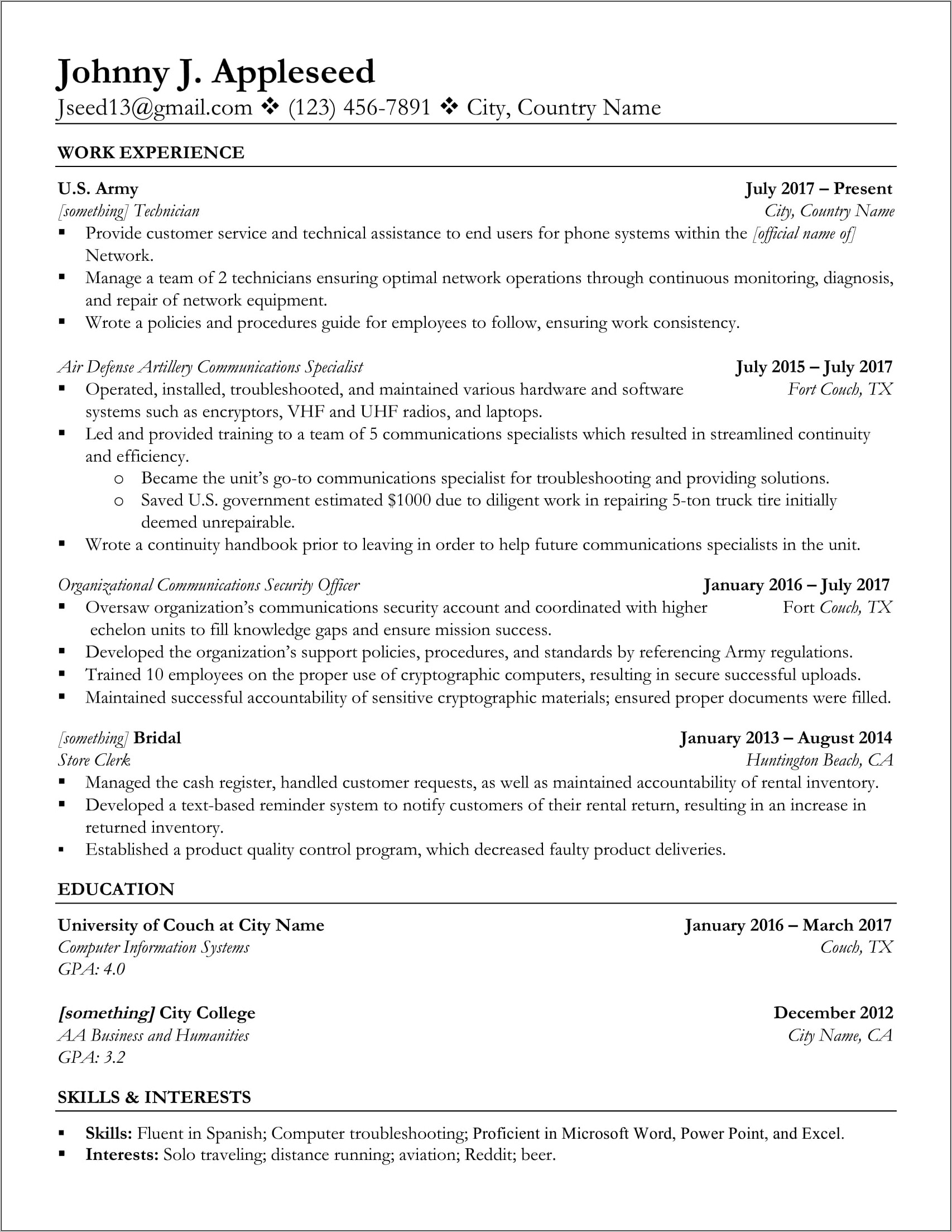 Beer Runner Job Description Resume