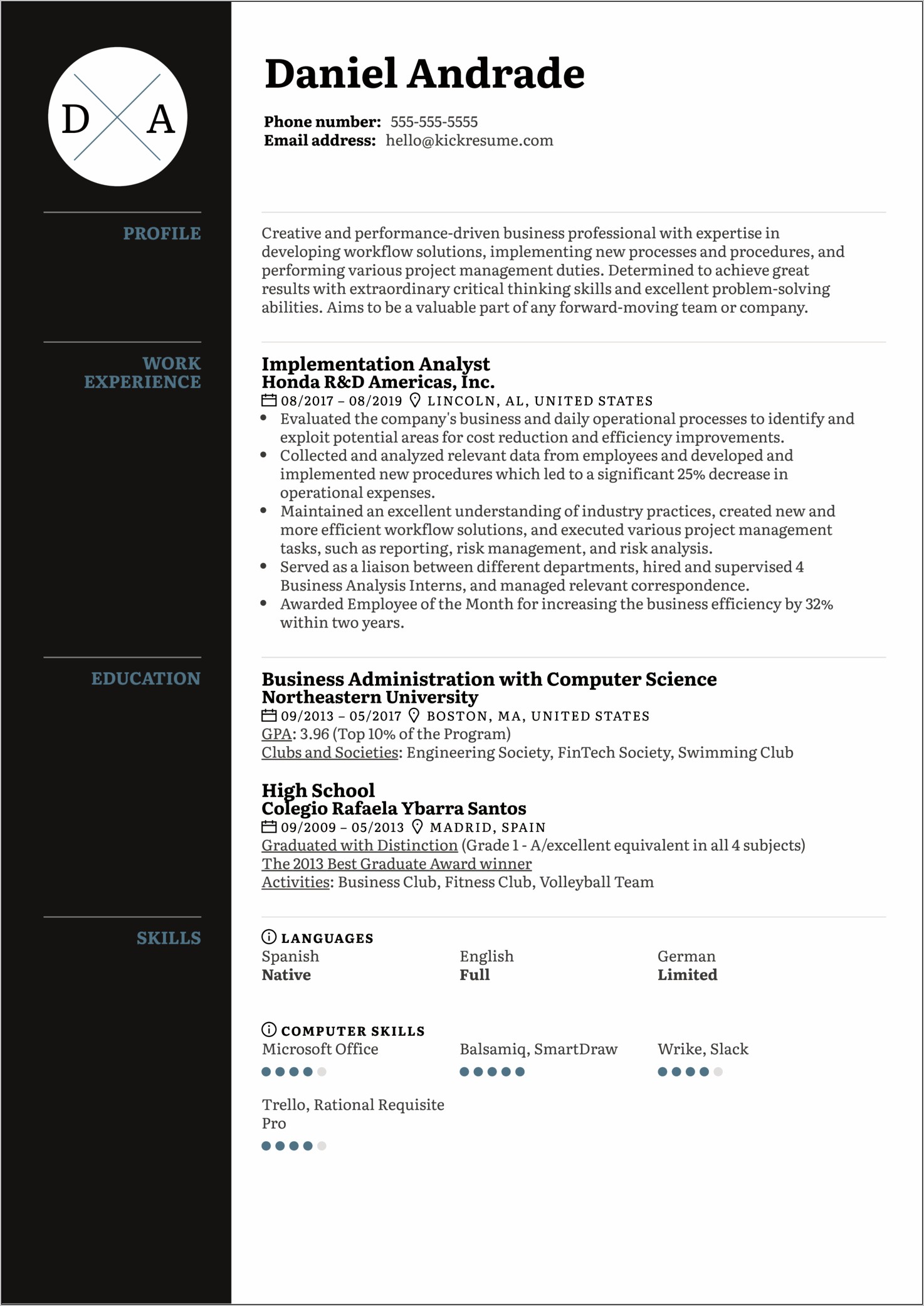 Best Business Analyst Resume Examples