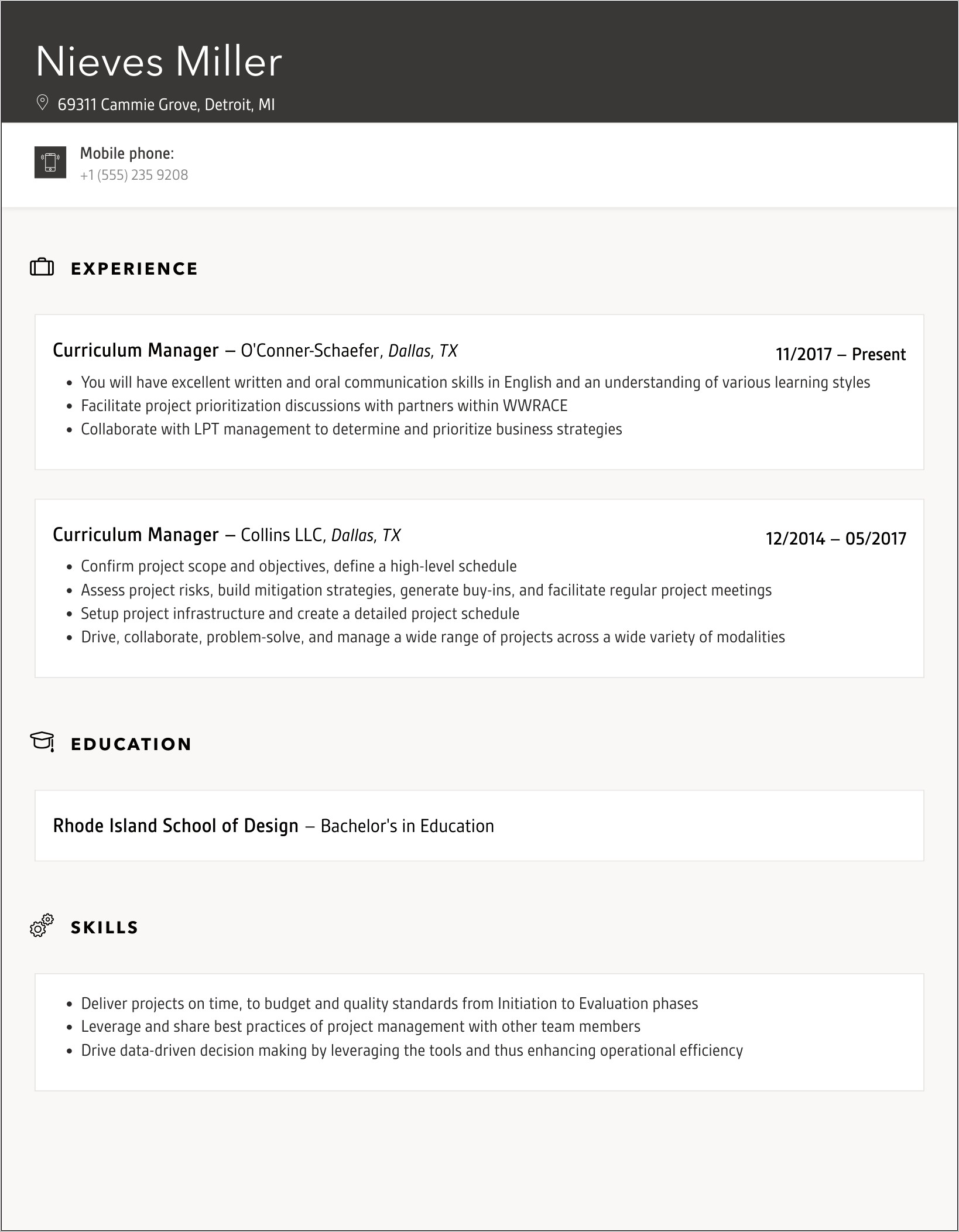 Best Buy Mobile Manager Resume