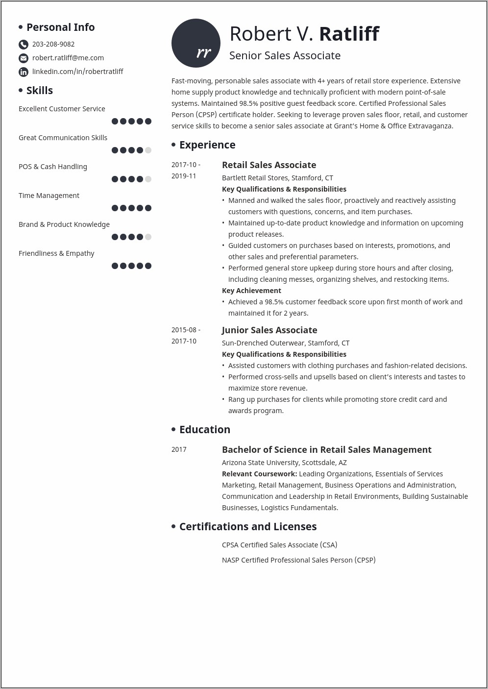 Best Buy Sales Associate Resume