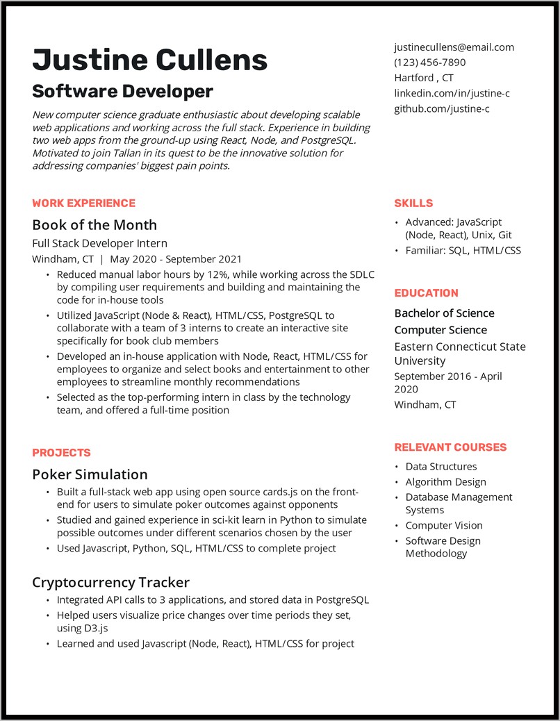 Best Entry Level Resume Sample