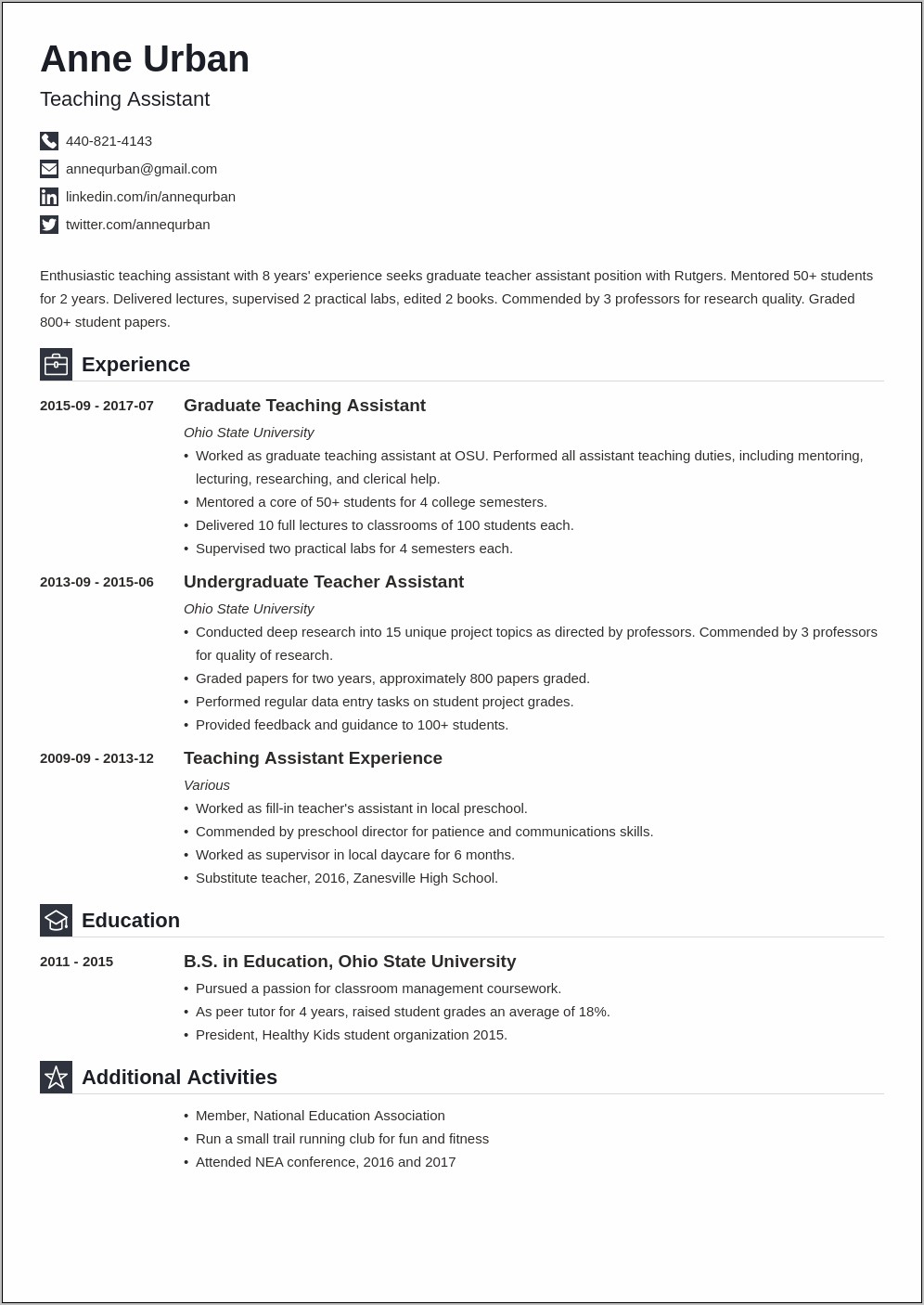 Best Font For Business Resume