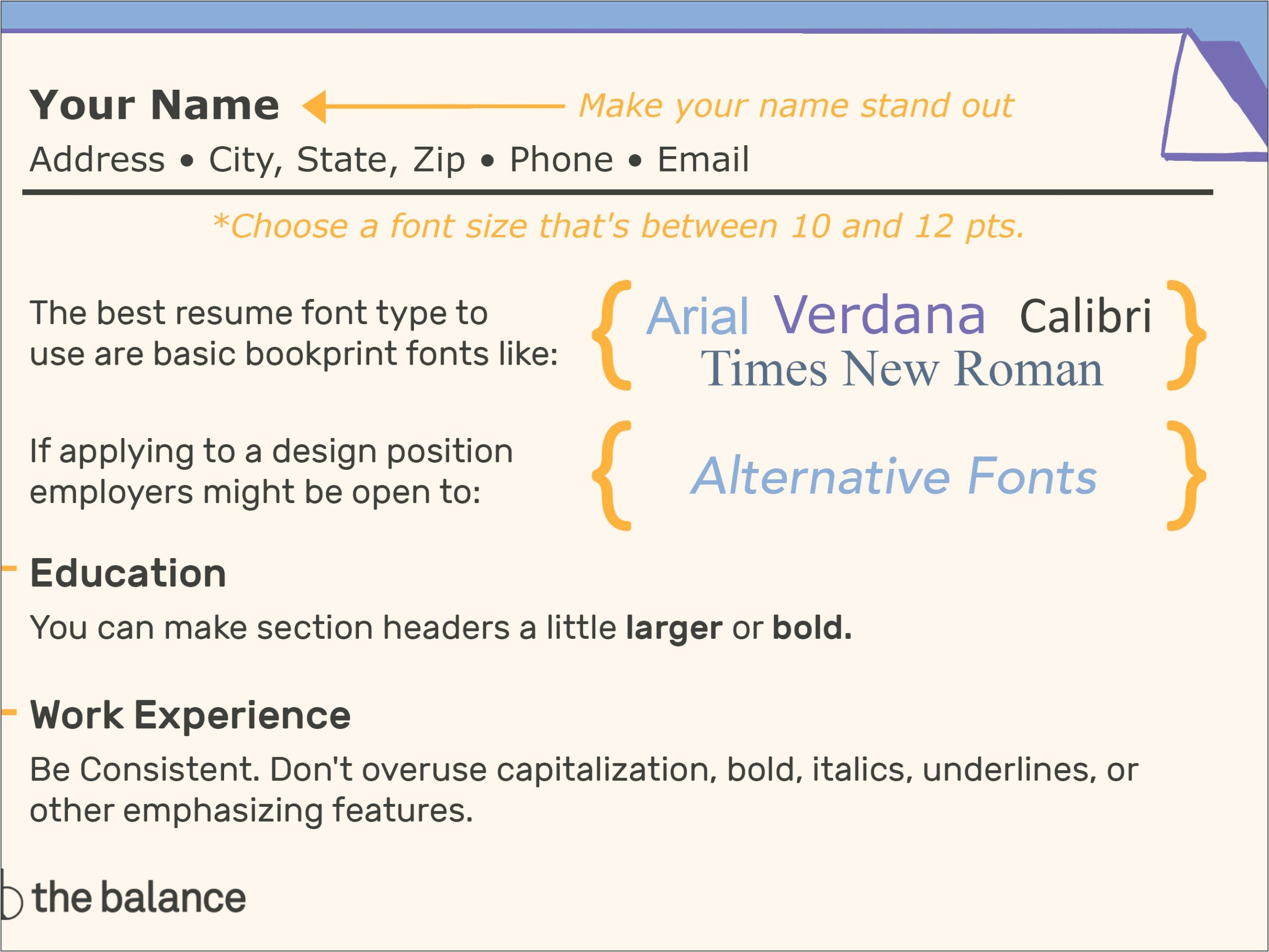 Best Fonts For Resumes Typography