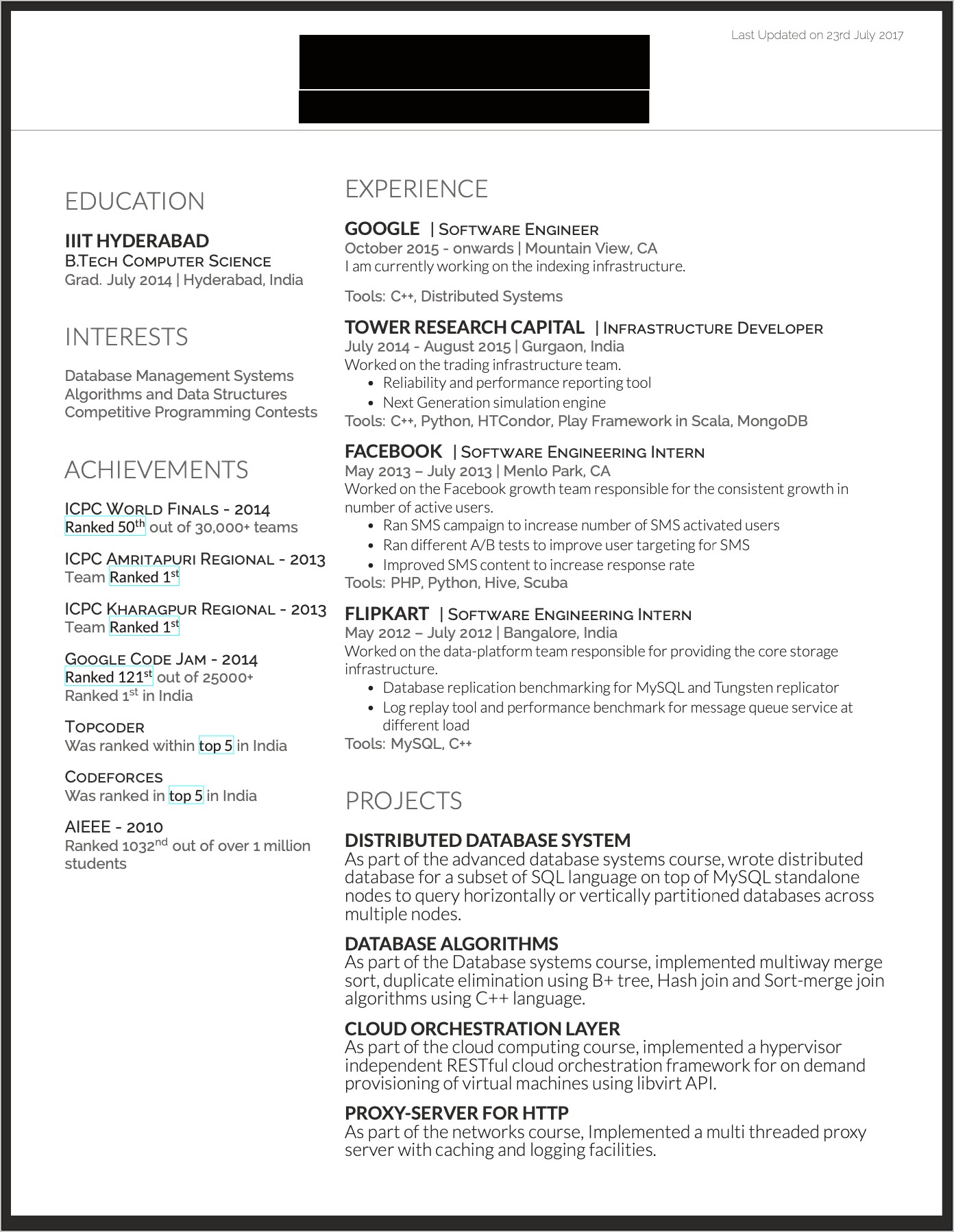 Best Format Computer Science Resume