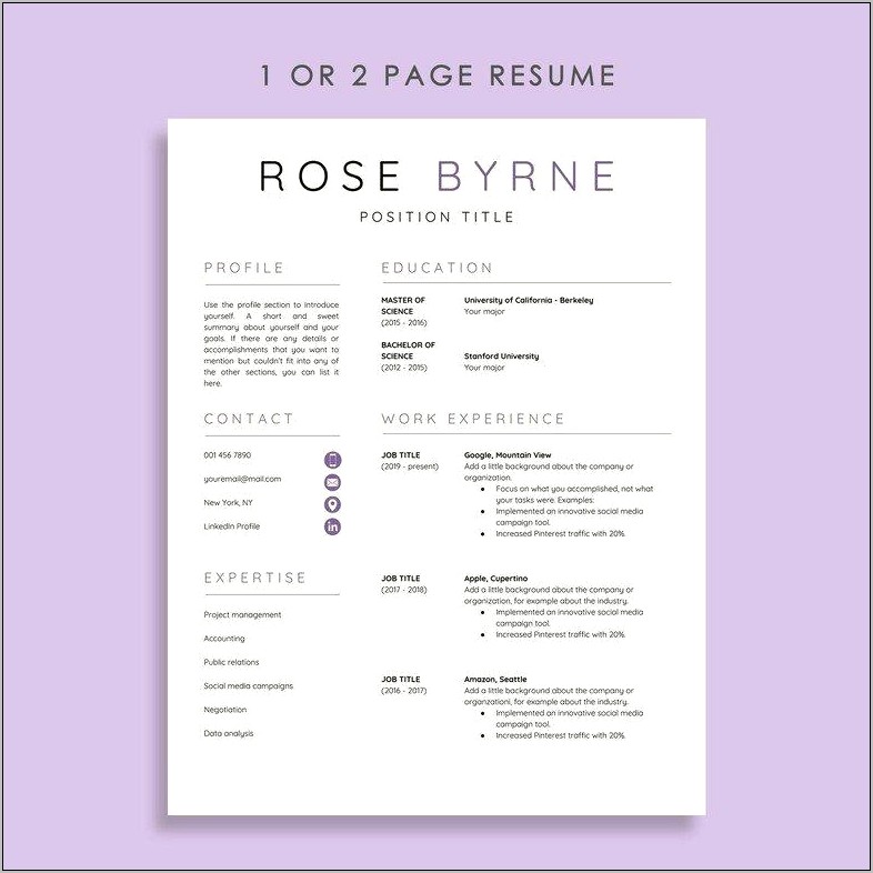 Best Free Resume Templates Google