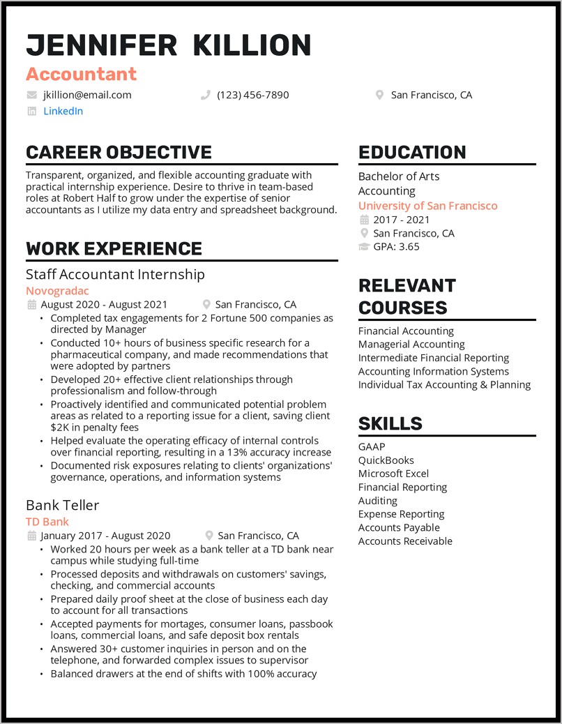 Best General Ledger Accountant Resume