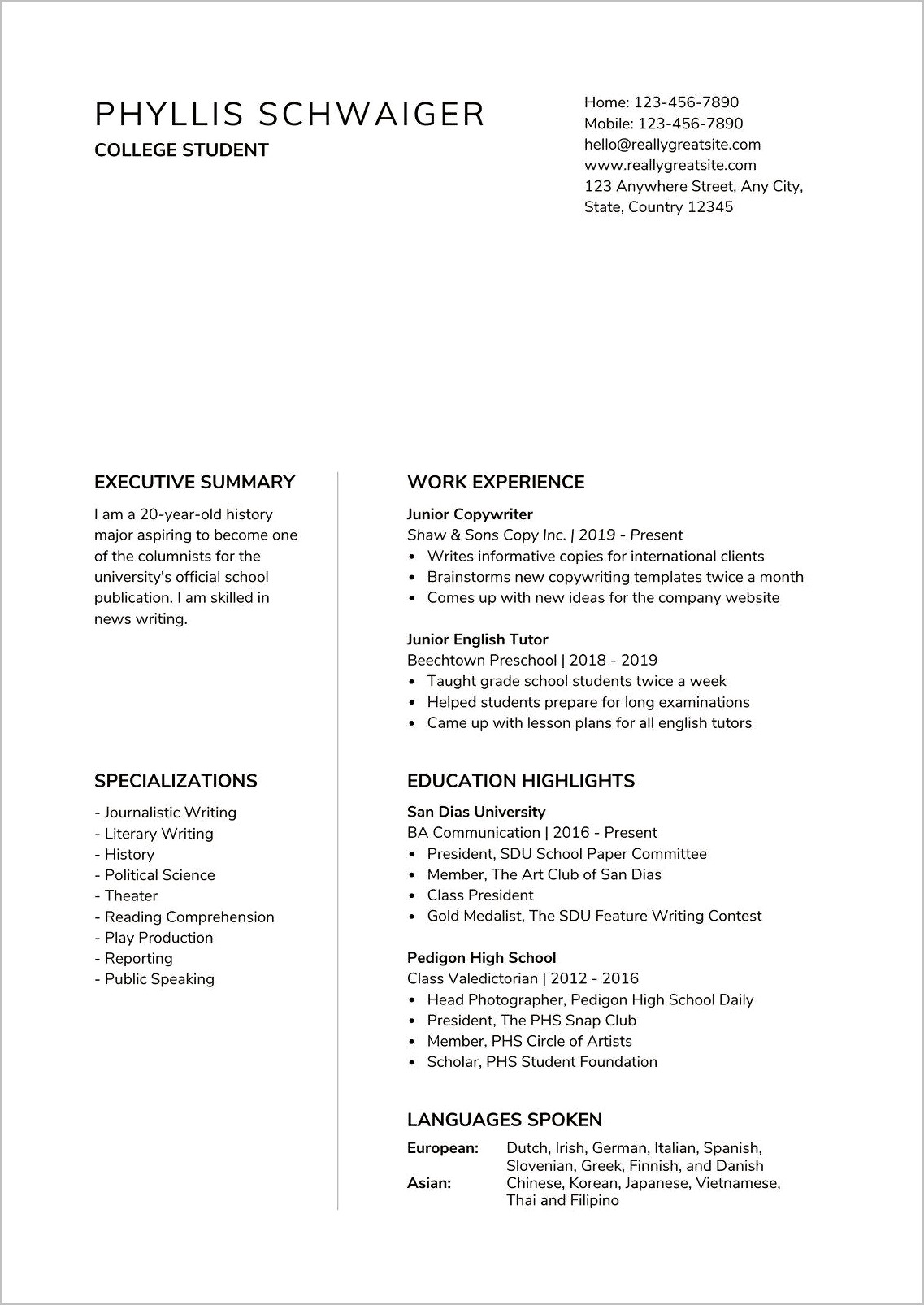 Best High School Resume Templates