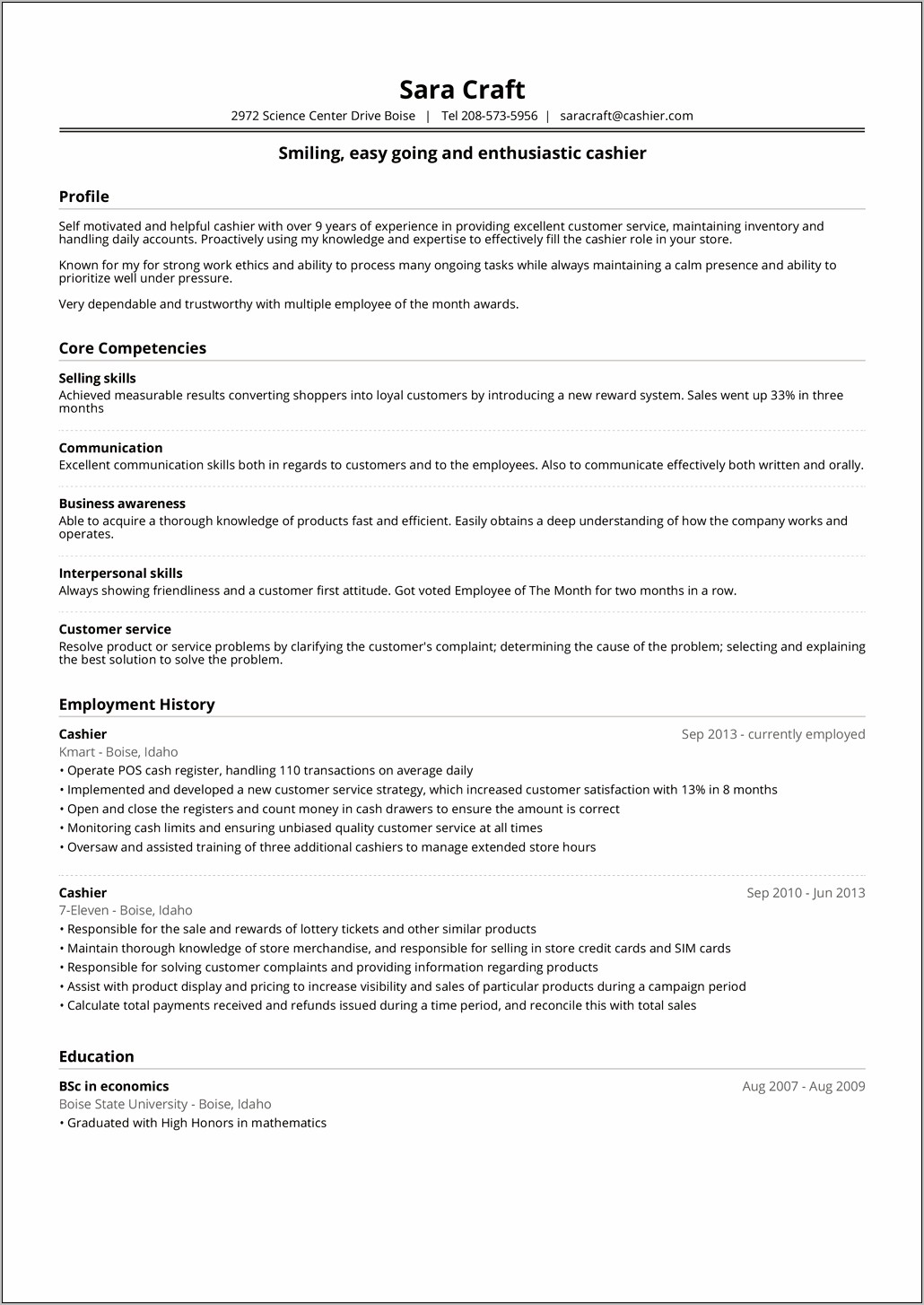 Best Layout Of A Resume