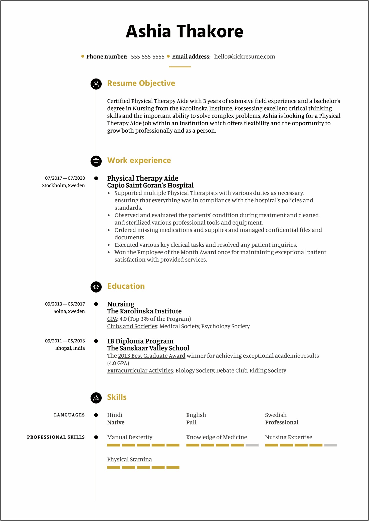 Best Physical Therapy Aide Resume