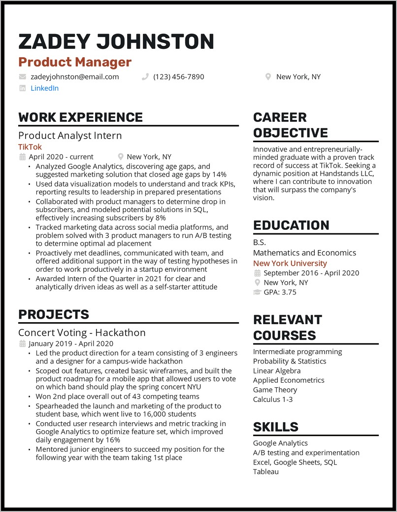 Best Product Manager Resume Samples