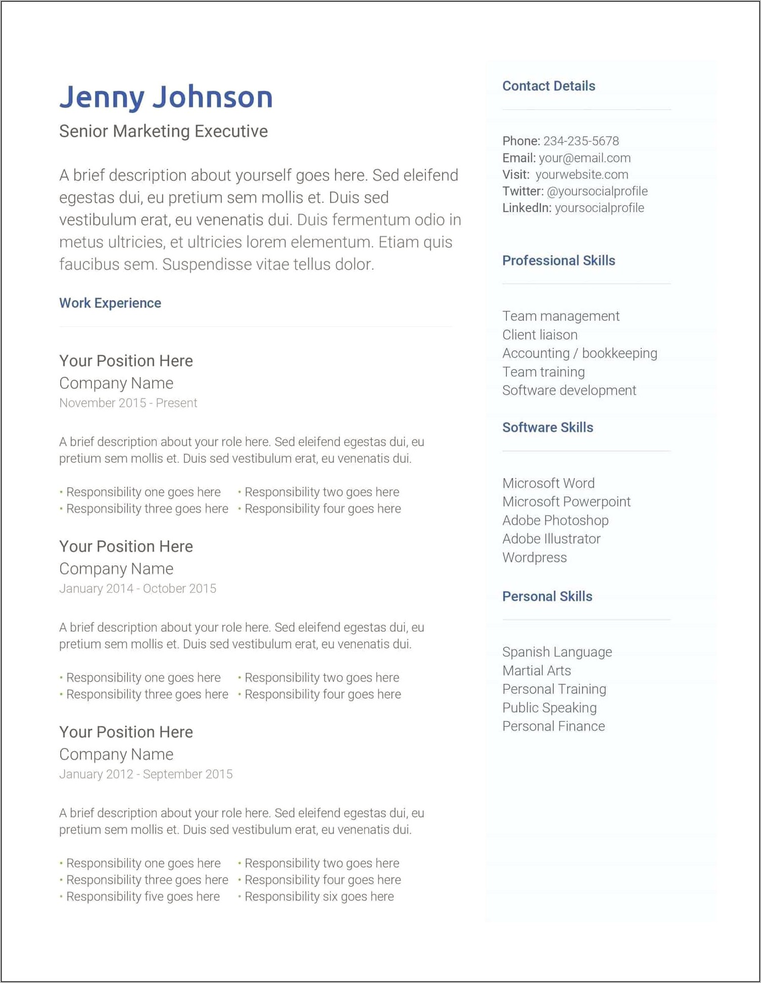 Best Professional Resume Free Download