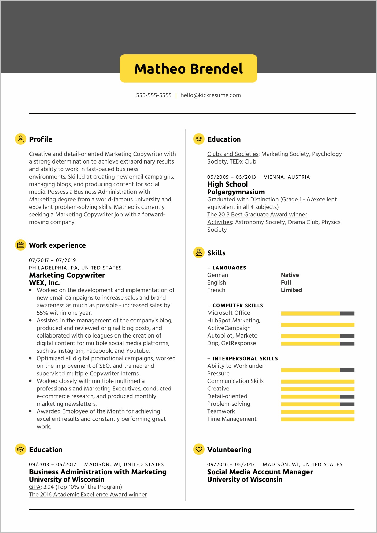 Best Resume Examples For Marketing