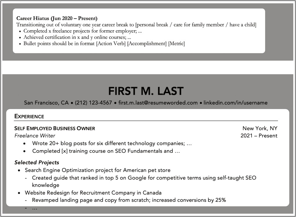 Best Resume For Employment Gaps