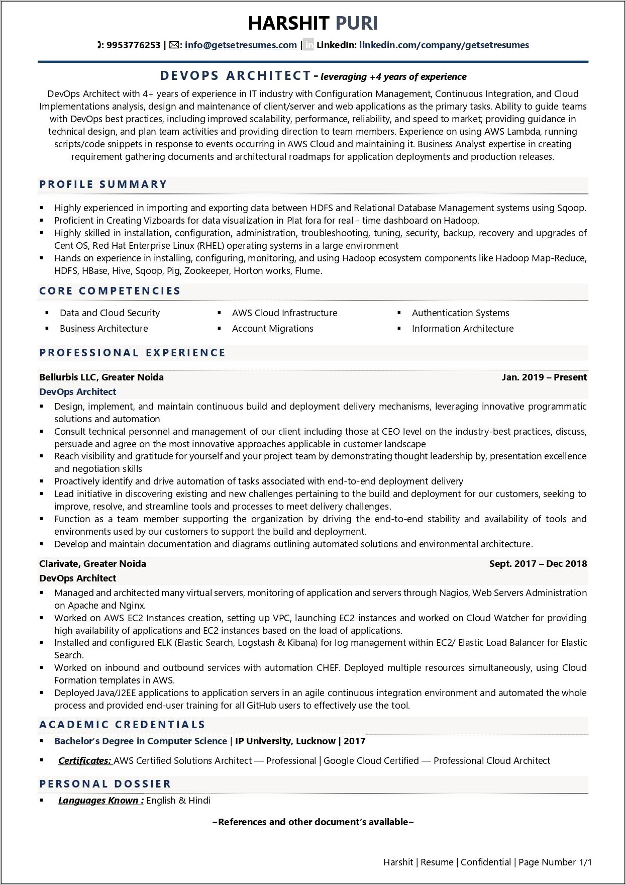 Best Resume Format For Architects