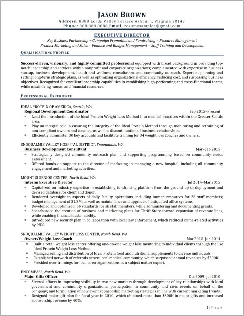 Best Resume Format For Nonprofit