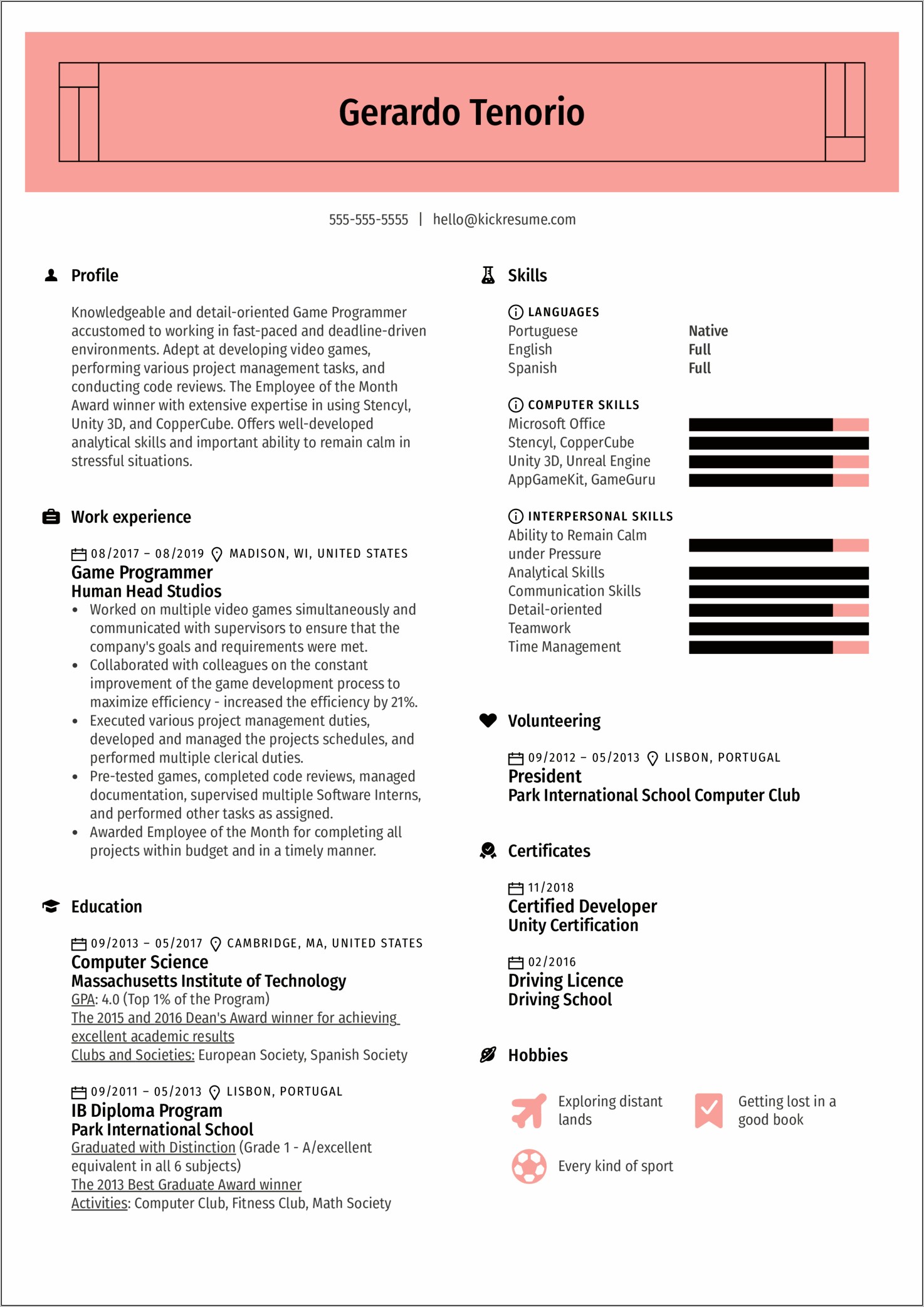 Best Resume Format For Programmers