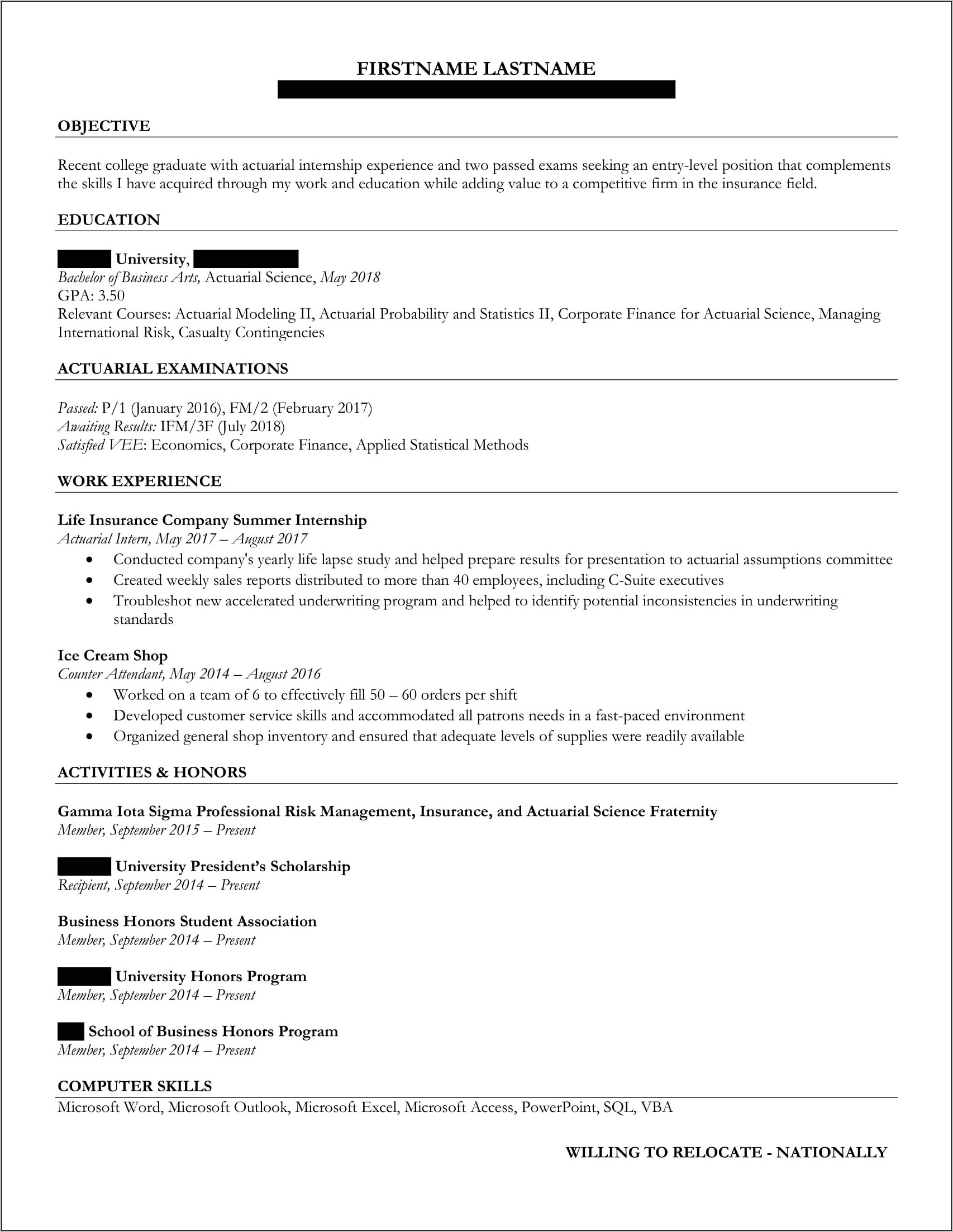 Best Resume Template College Reddit