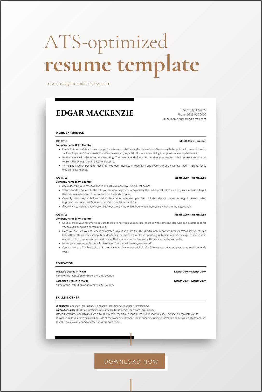 Best Resume Template For Ats