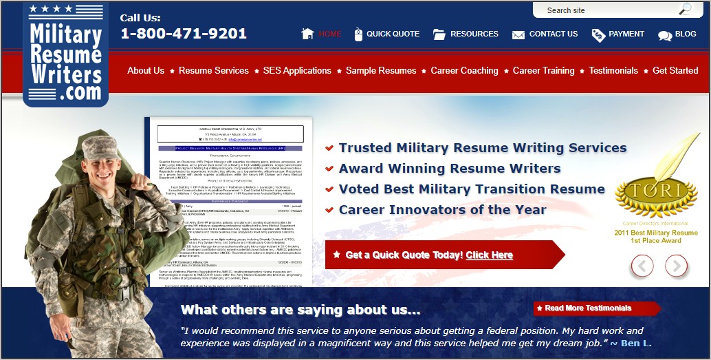 Best Resumes For The Military