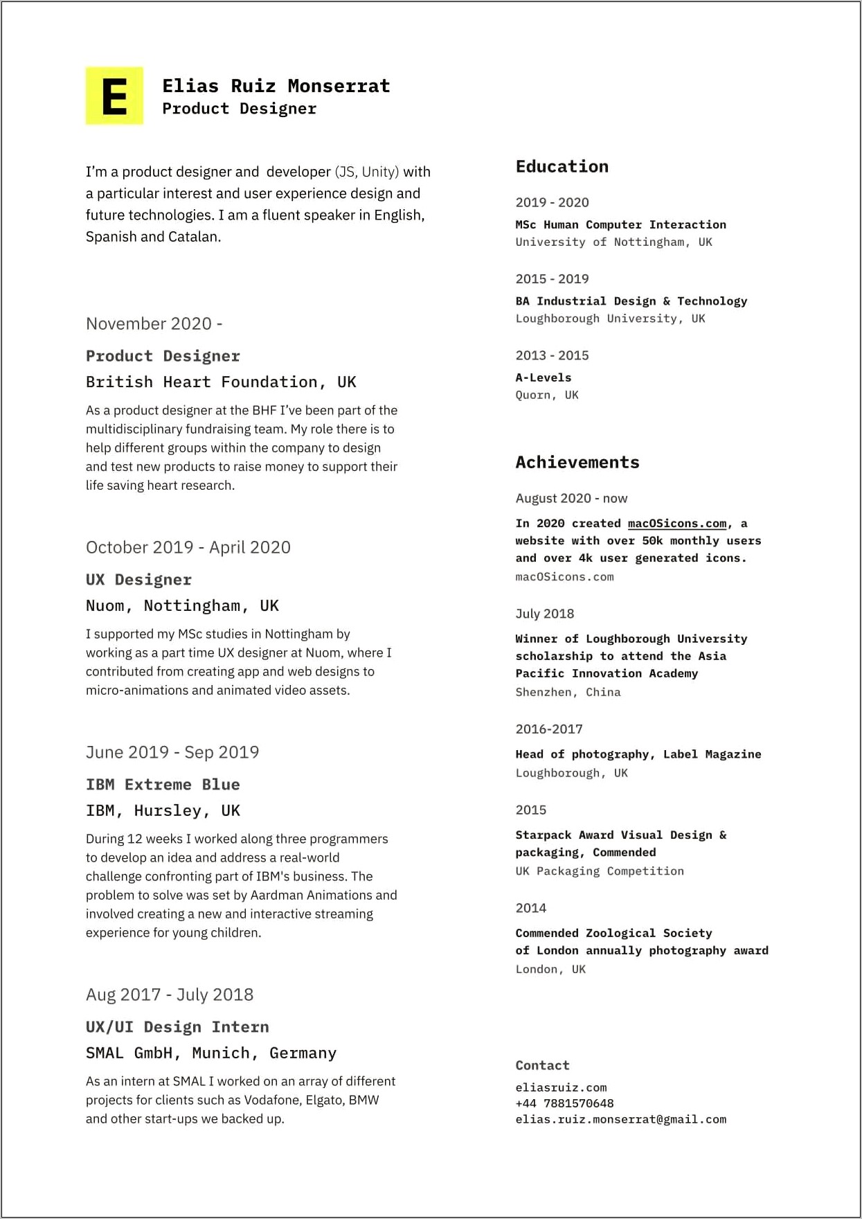 Best Resumes Of Ux Designers