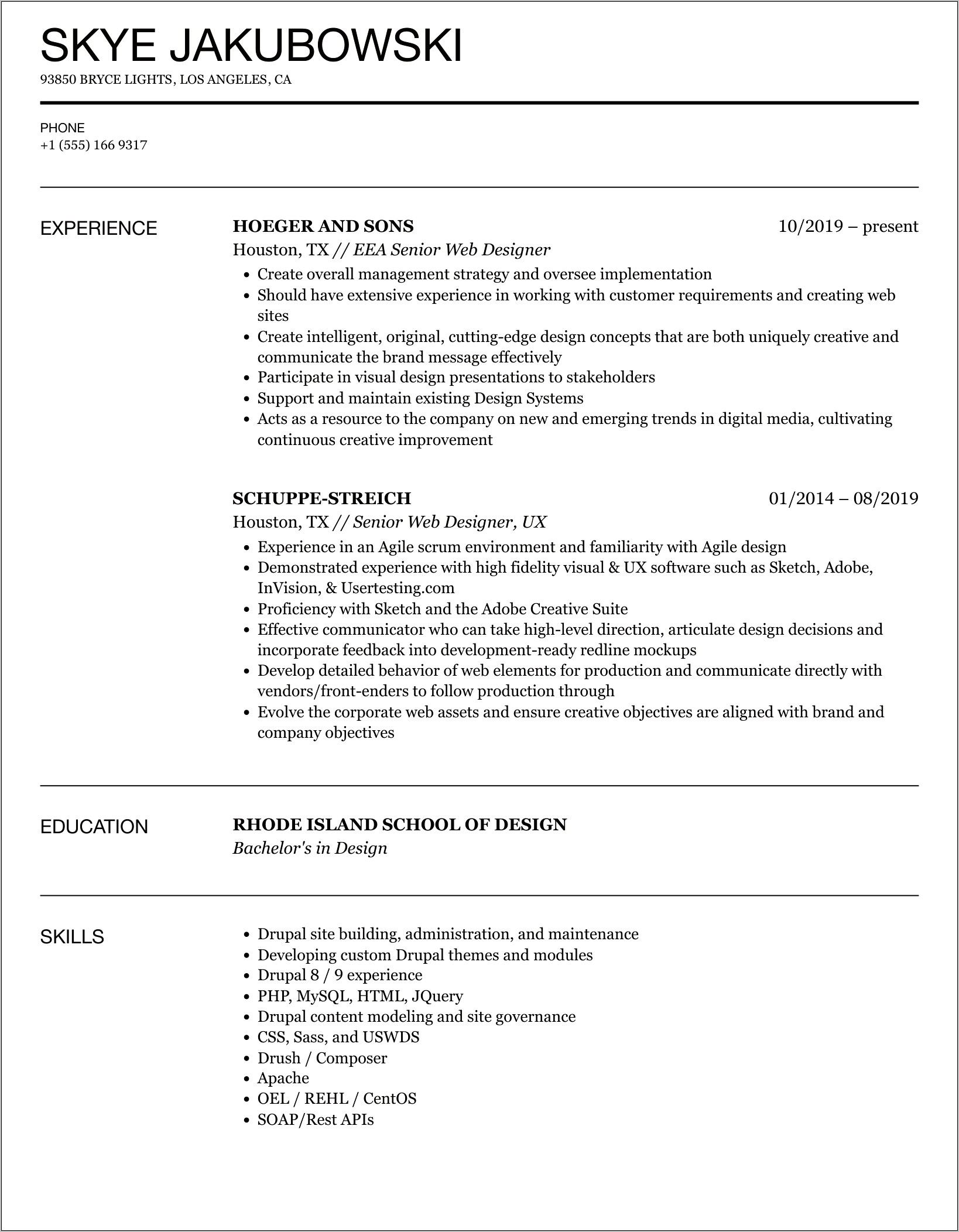 Best Senior Web Designer Resumes