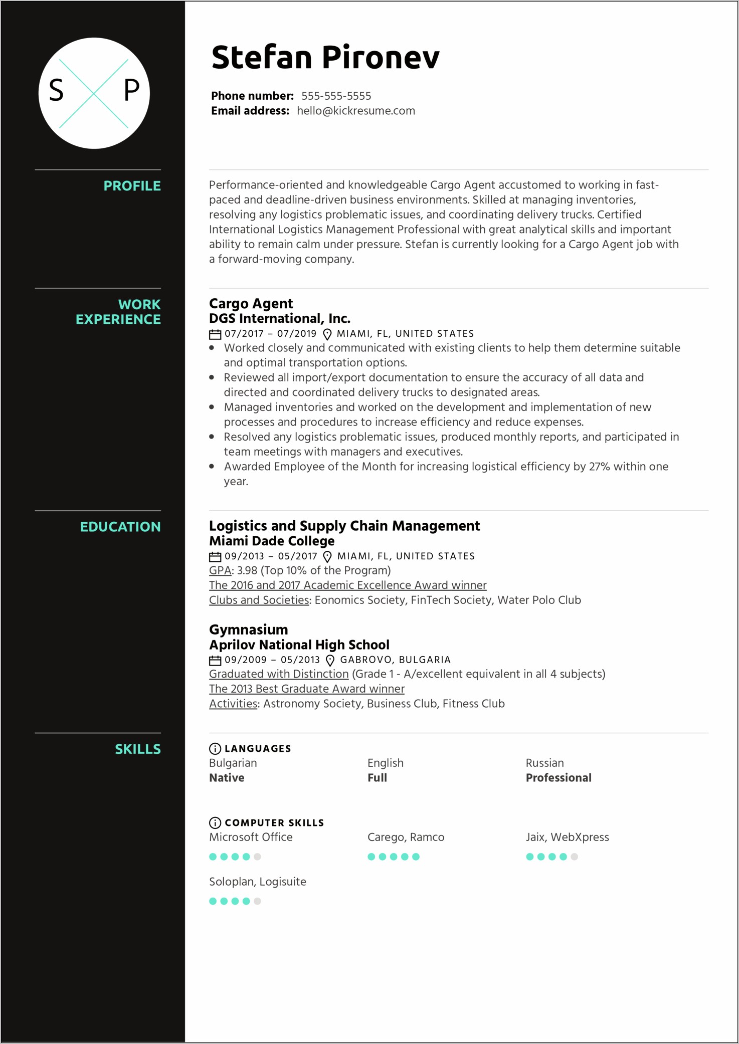 Best Supply Chain Resume Sample