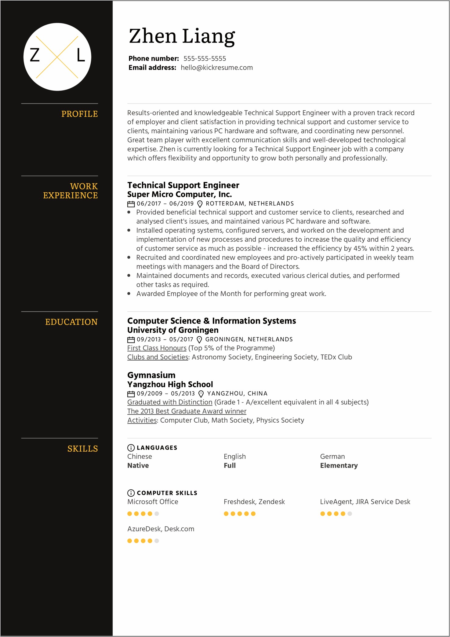 Best Technical Support Resume Samples