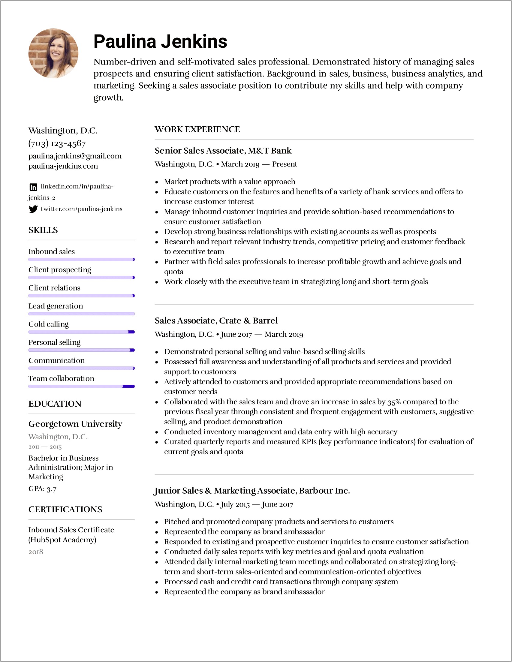 Best Template Resume Sales Associate