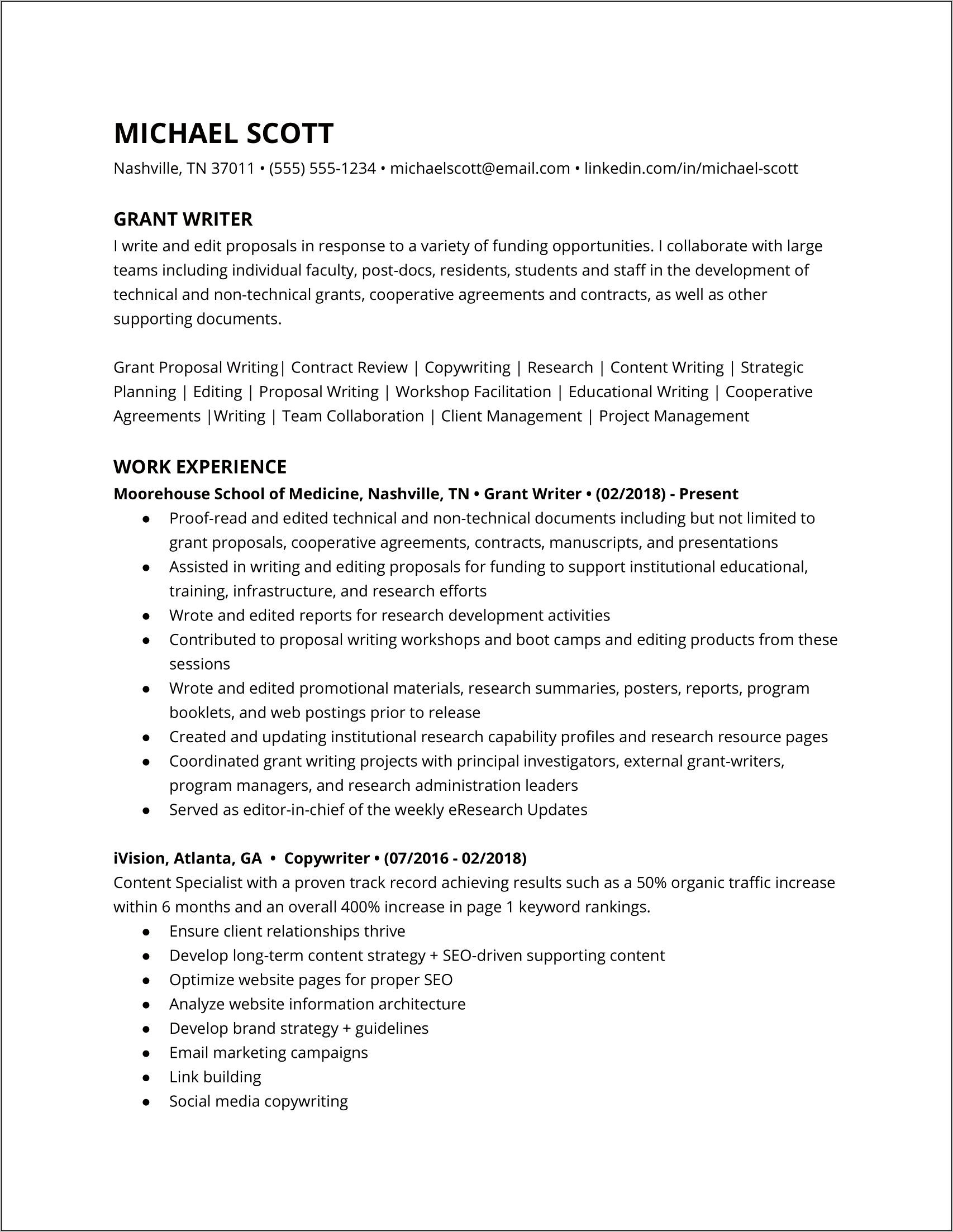 Best Wording For Resume Journalist