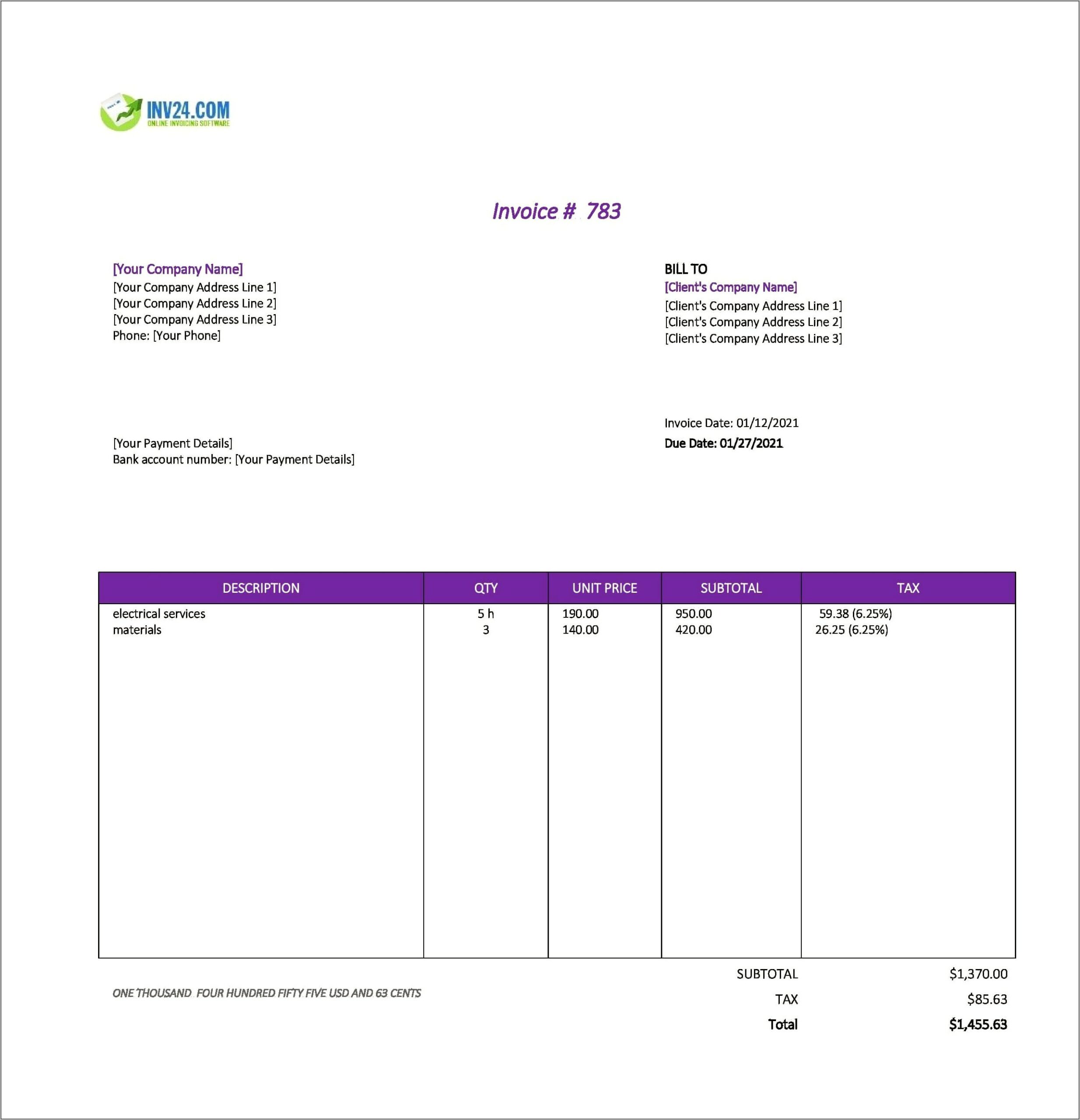 Bill Of Materials Template Excel Download