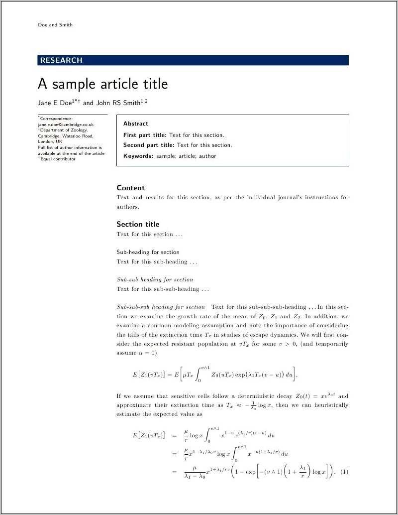 Biomed Central's Tex Template Download