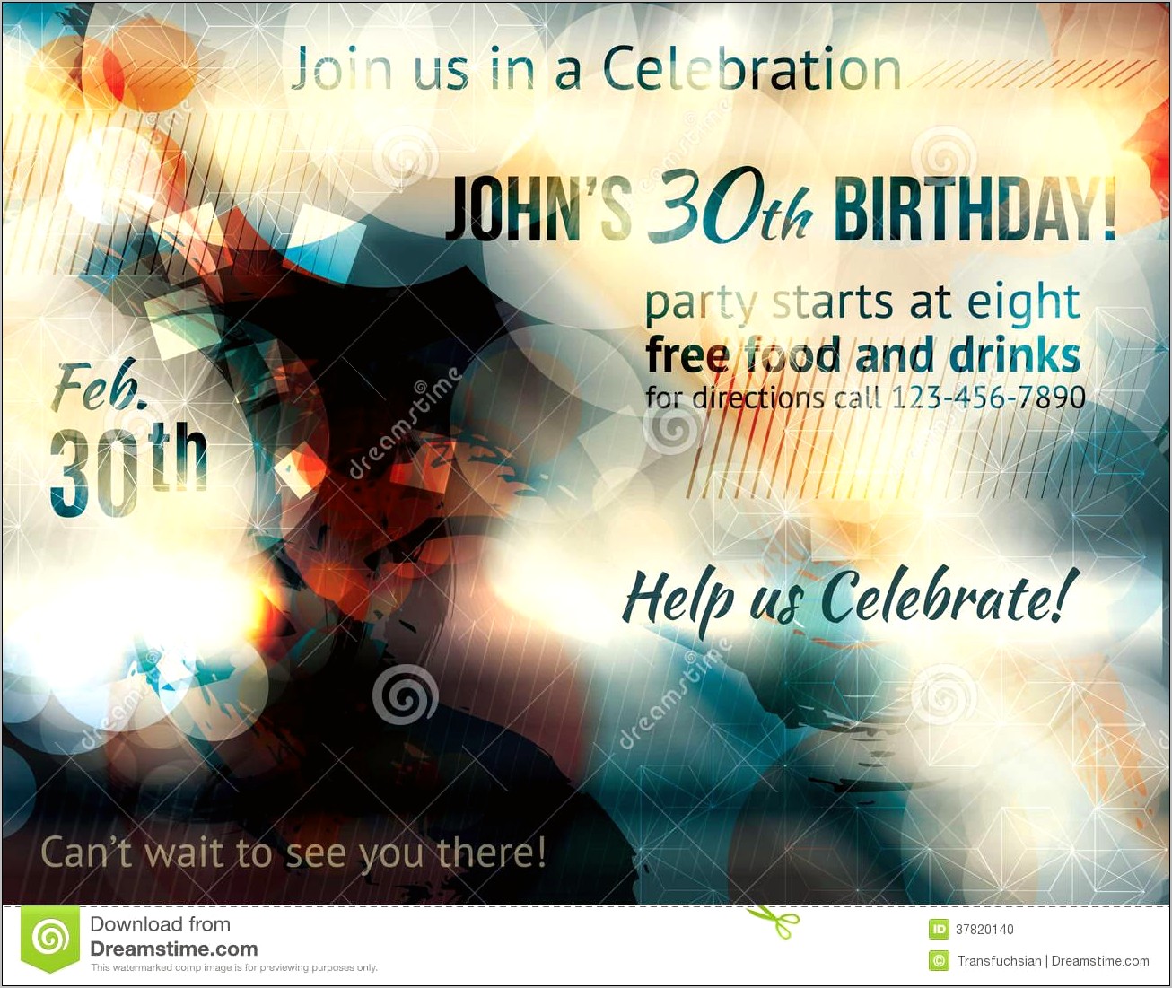 Birthday Party Invitation Flyer Template Download