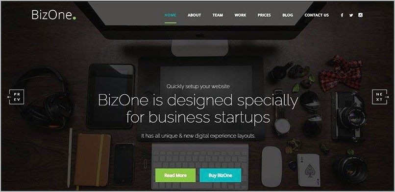 Biz One Page Parallax Html Template Download