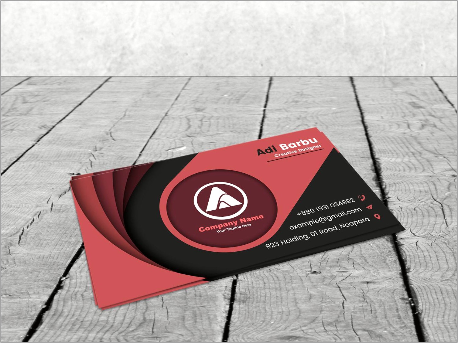 Black And Red Business Card Template Download