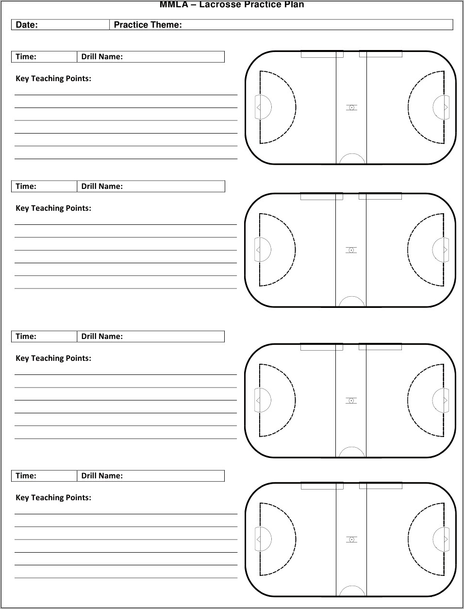 Blank Soccer Practice Plan Template Download