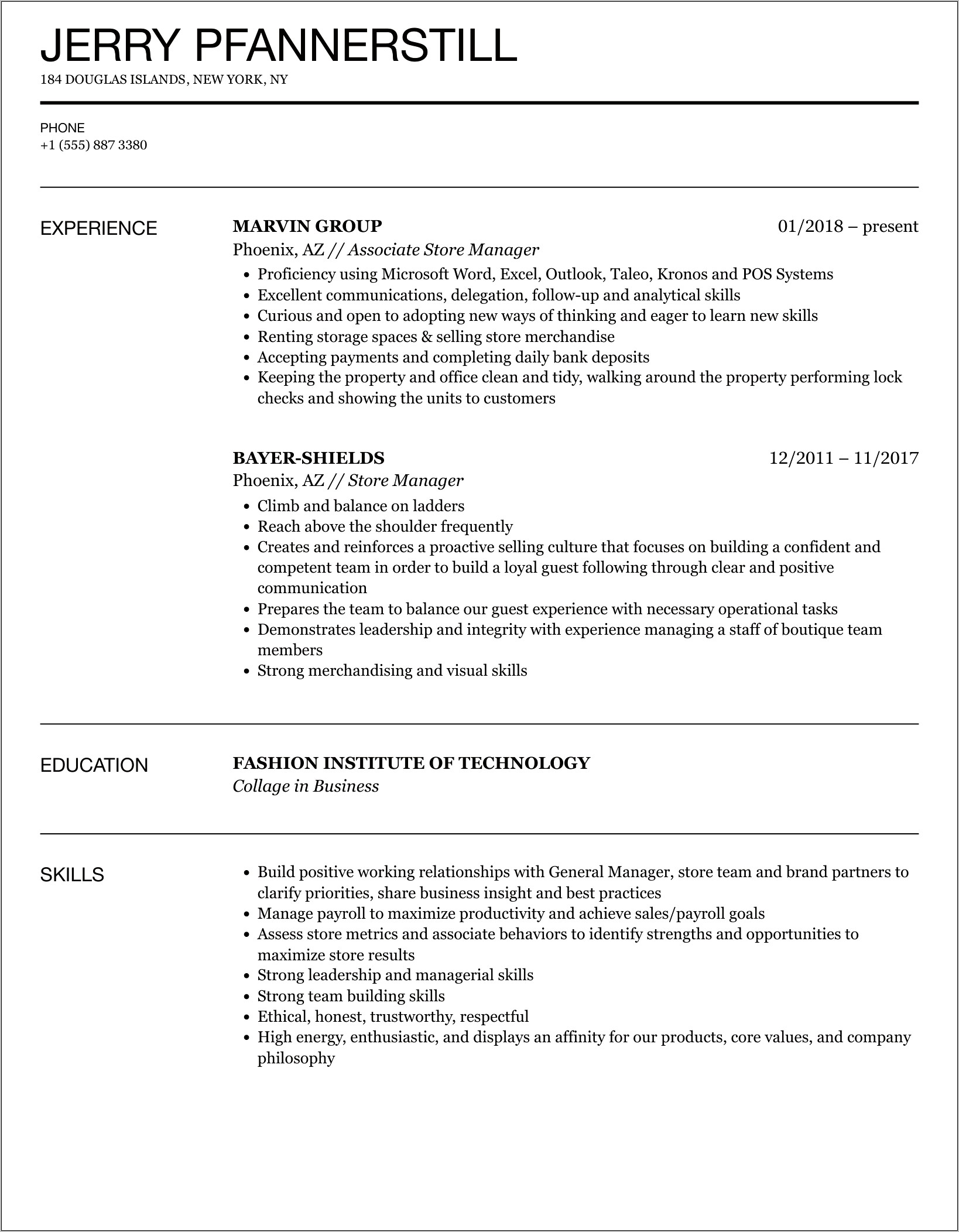 Boost Mobile Store Manager Resume