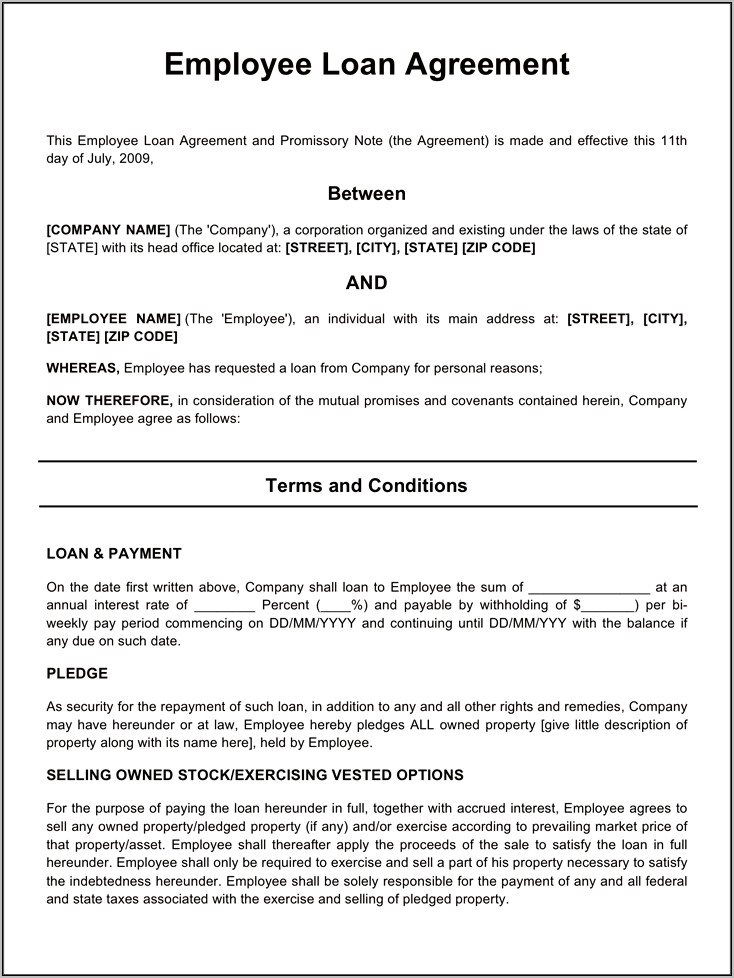 Borrow Money Agreement Form Template To Download