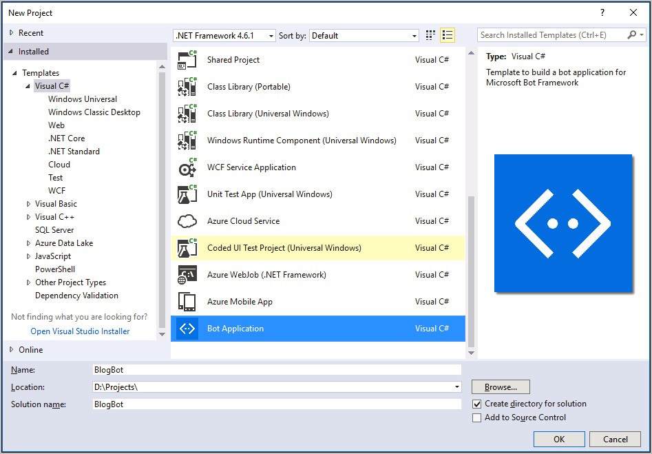 Bot Template For Visual Studio 2017 Download