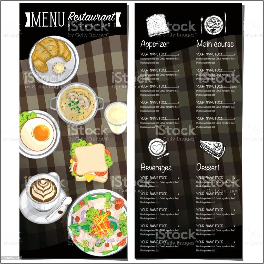 Breakfast Lunch Dinner And Dessert Menu Template Download