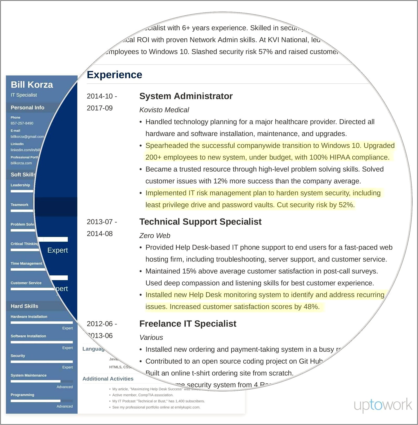 Brief Summary Example For Resume