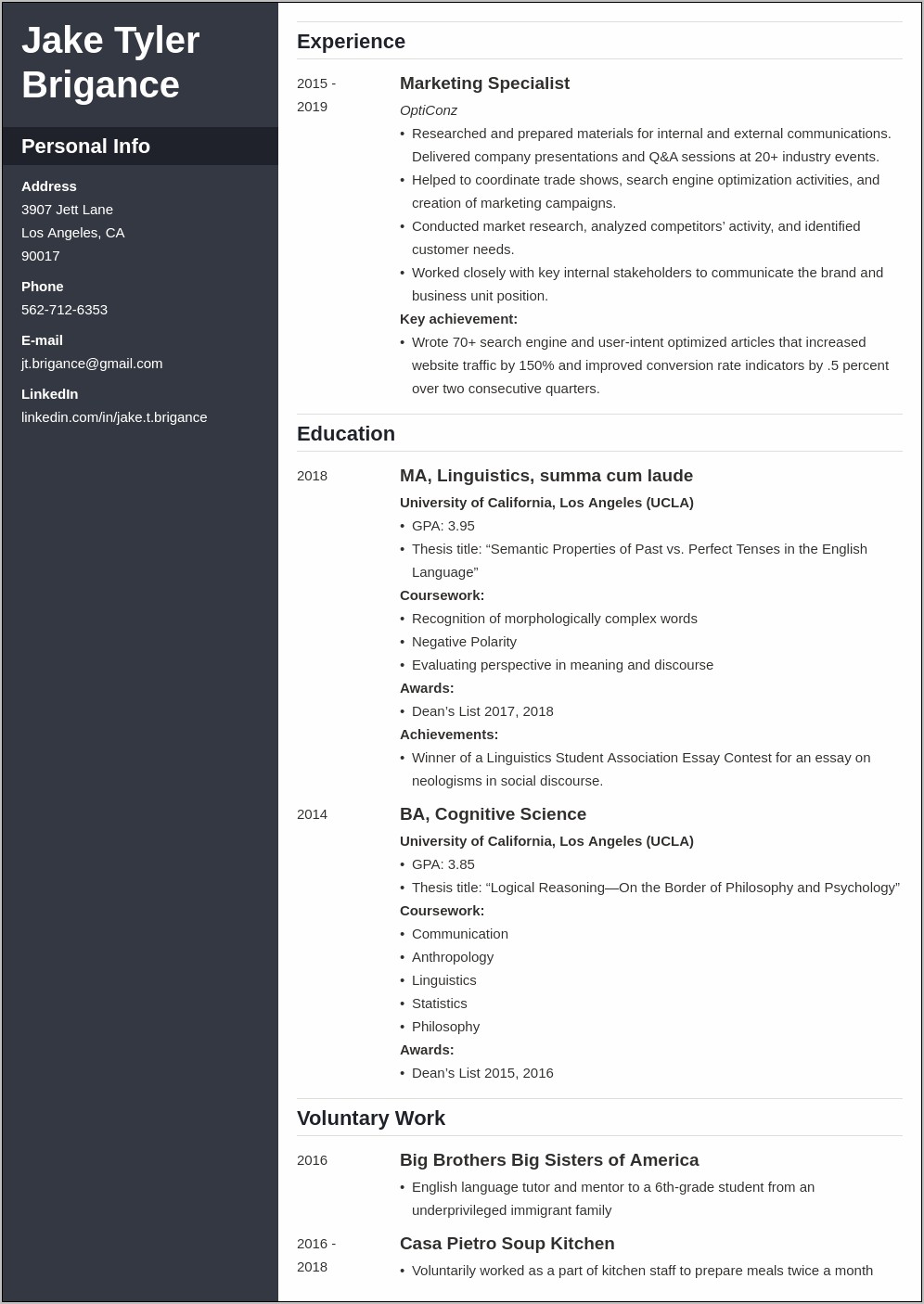 Bu Law Sample Resume Tls