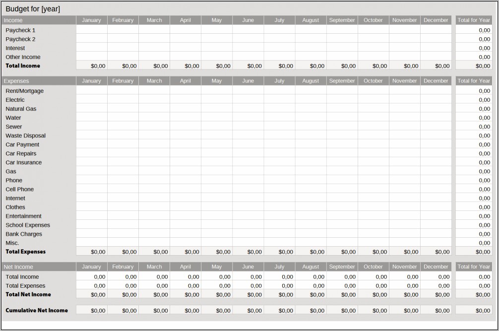 Budget Plan Templates For Open Office Download