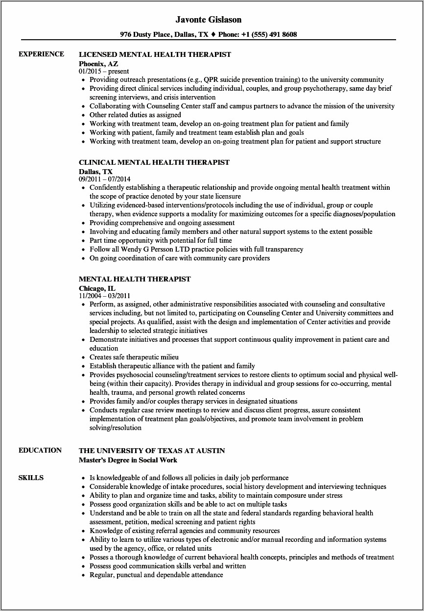 Bullet Point Examples For Resume