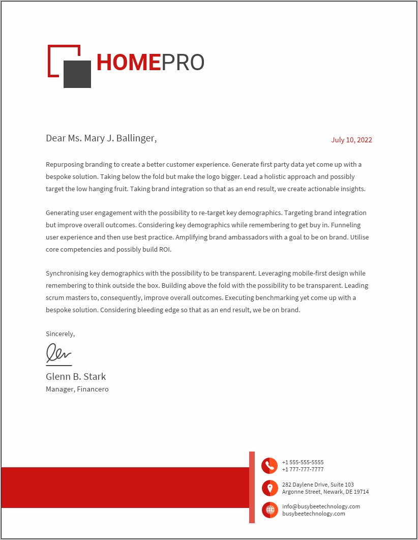 Business Letter Equity Theme Template Download