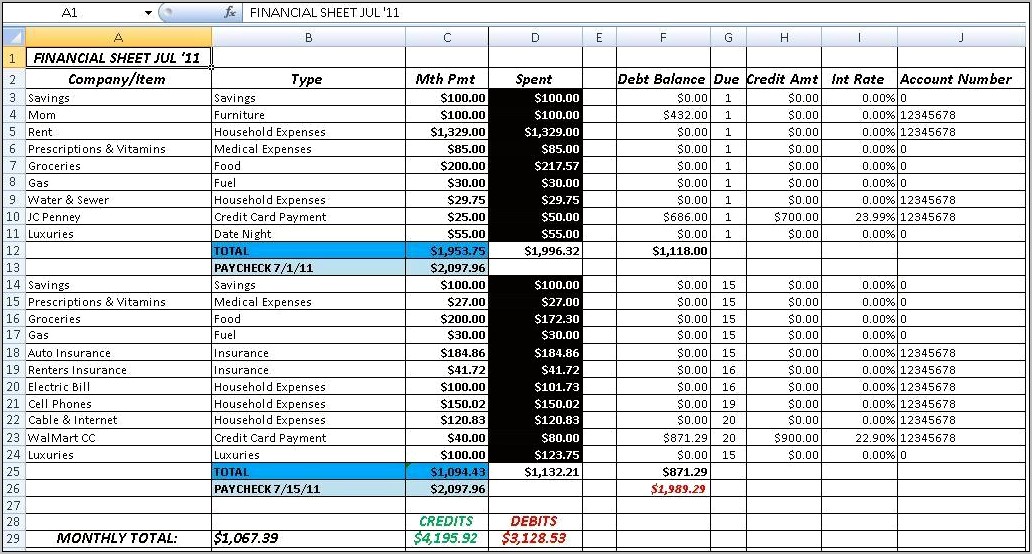 Business Spreadsheets Excel Spreadsheet Templates Download