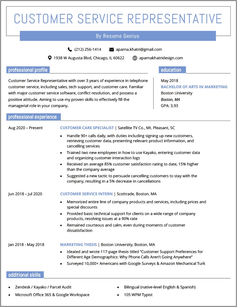 Call Center Sales Resume Skills