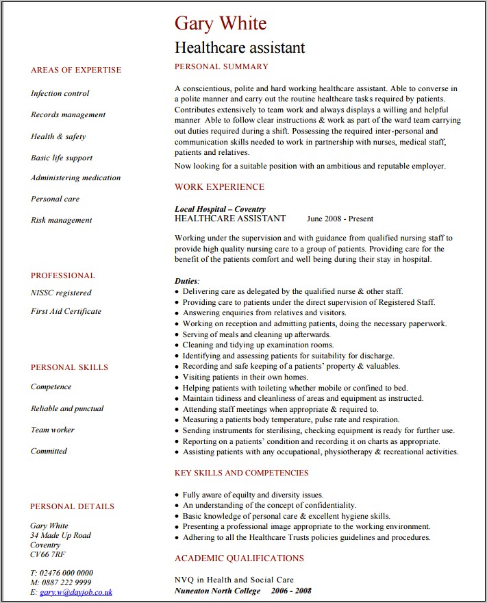 Care Manager Job Description Resume